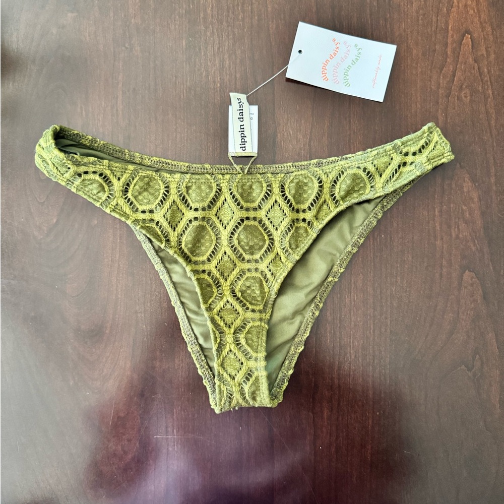Dippin Daisy's green crotchet bikini bottom